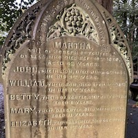 Gravestone in the church yard at Haworth